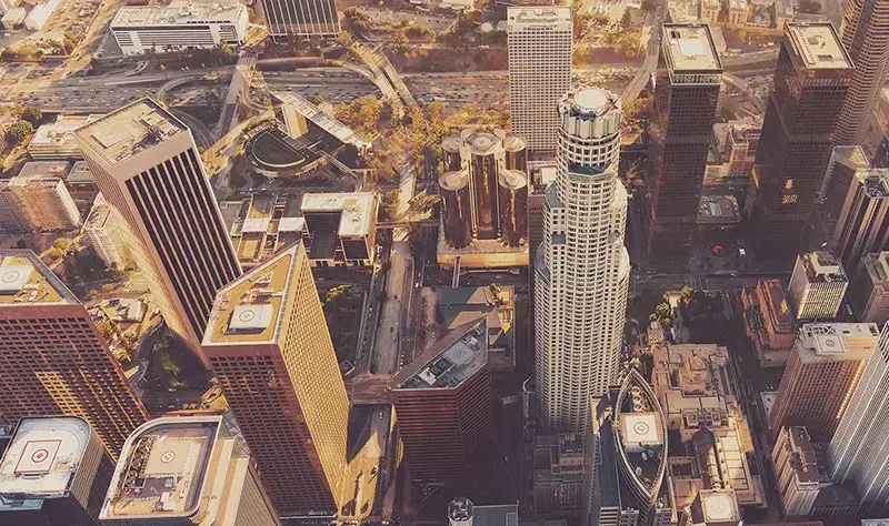 Los Angeles vue d'en haut et ses gratte-ciels