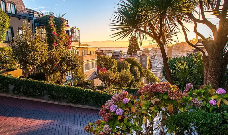 Lombard Street, la rue la plus sinueuse du monde à San Francisco